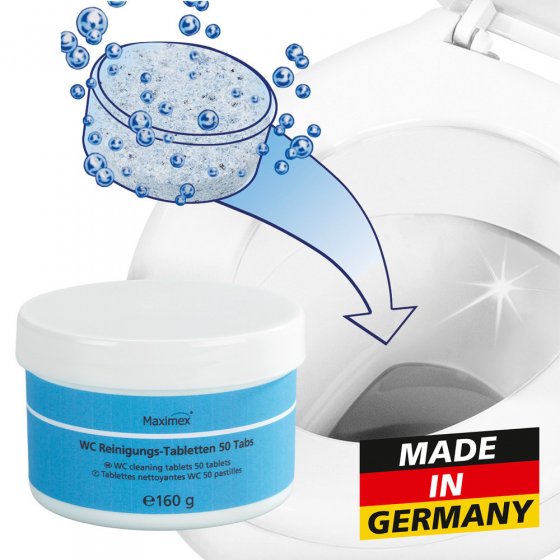 WC-Reinigungstabletten, 50er Set, stark gegen Urin, Kalk, Rost und Verfärbungen 