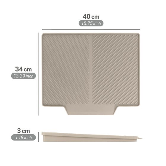 Abtropfmatte Mod. Nelia, Beige, mit geneigter Fläche für optimalen Wasserablauf 