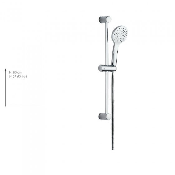 Brauseset Mod. No. 2, chrom, Edelstahl, 60 cm, Ø 18 mm, für einfache Kalkreinigung 