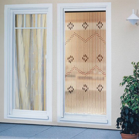 Vorhang Mod. Holzperlen, mehrfarbig, Holz/Bambus, 90x200 cm, 31 Stränge aus Ahornholzperlen 