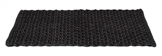 Badteppich Mod. Ecoli, schwarz-anthrazit, Polyester/Baumwolle, 50x80 cm, rutschfest beschichtet, schnelltrocknend 