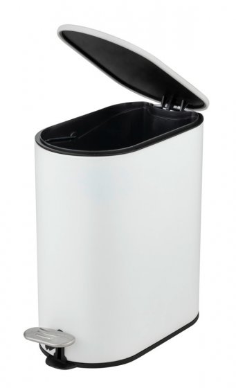 Kosmetikeimer Mod. Collungo, weiß, Stahl/Kunststoff, 5L, Easy-Close, mit herausnehmbarem Innenbehälter 