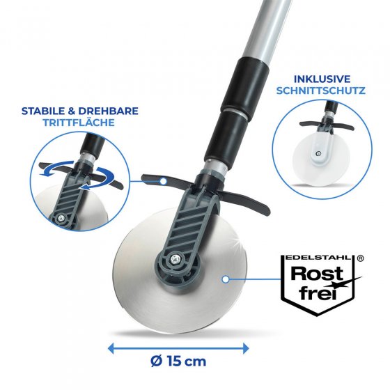 Rasenkanten-Roller Mod. Cut mit Teleskopstiel, ausziehbar von 56 bis 122 cm 