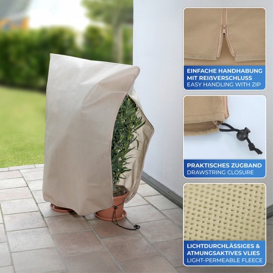 Pflanzenschutz 100x120cm, beige, 2er Set, Kunststoff, reißfest und wasserabweisend 