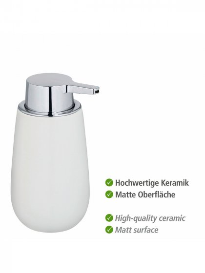 Waschtisch-Set Mod. Badi Weiß, 2-tlg., 1 Zahnputzbecher, 1 Seifenspender 