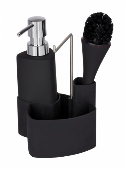 Spül-Set Mod. Empire Schwarz, inkl. 2 Mikrofasertücher Migro, Fassungsvermögen Spender: 250 ml 