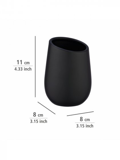 Waschtisch-Set Mod. Badi Schwarz, 2-tlg., 1 Zahnputzbecher, 1 Seifenspender 