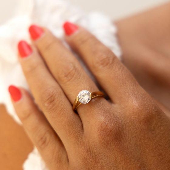 Ring Gold 333 mit Zirkonia weiß 8mm 