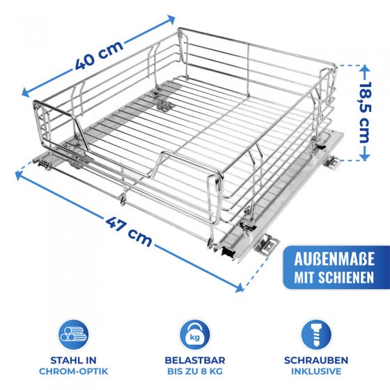 Schrankauszug Mod. Midi, ausziehbare Ablage