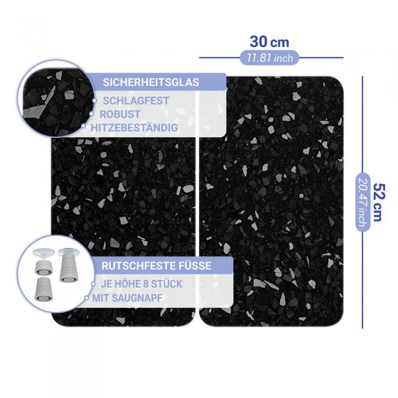 Herdabdeckplatte Universal Mod. Terrazzo, 2er Set, für alle Herdarten geeignet 