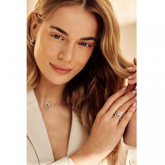 Ring 925 Sterling Silber rhodiniert Glänzend  Zirkonia weiß 