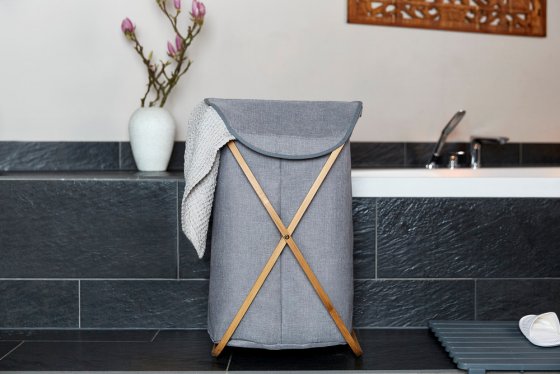 Wäschesammler Mod. Bahari aus Bambus, Wäschekorb, 79 l 