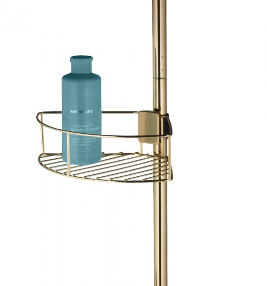 Teleskop-Eckregal Mod. Dolcedo Gold matt, rostfrei 