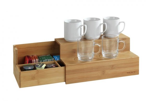 Bambus Treppe Mod. für Kaffee und Tee, beidseitig ausziehbar 