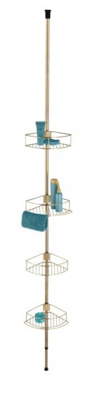 Teleskop-Eckregal Mod. Dolcedo Gold matt, rostfrei