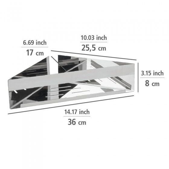 Turbo-Loc® Eckablage Mod. Genova Shine, Befestigen ohne bohren