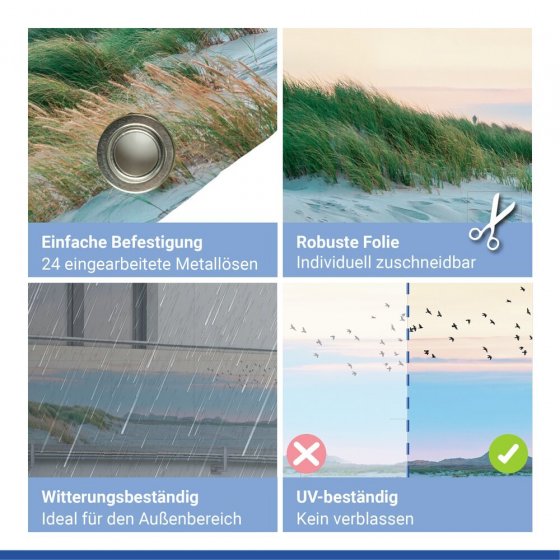 Balkon-Sichtschutz Mod. Nordseeküste, UV- und witterungsbeständig 