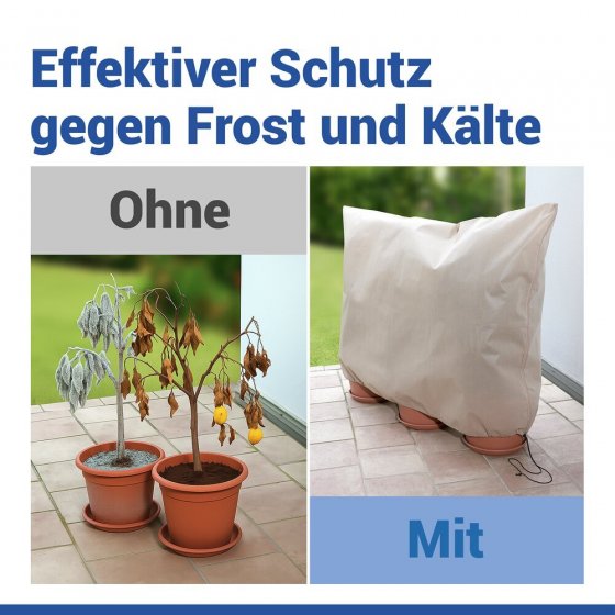 Pflanzenschutz-Vlies 180 x 120 cm, Beige, reißfestes Wintervlies für Pflanzen 