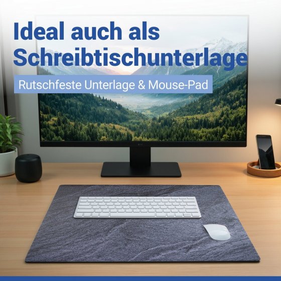 Abdeckmatte Mod. Schiefer, mehrfarbig, PVC, 60x52 cm, hitzebeständig und rutschfest 