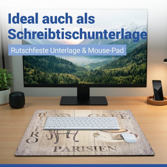 Abdeckmatte Mod. Bistro, mehrfarbig, PVC, 60x52 cm, hitzebeständig und rutschfest 