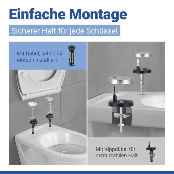 WC Sitz Mod. Rieti Weiß, stabiler Toilettensitz mit Absenkautomatik 