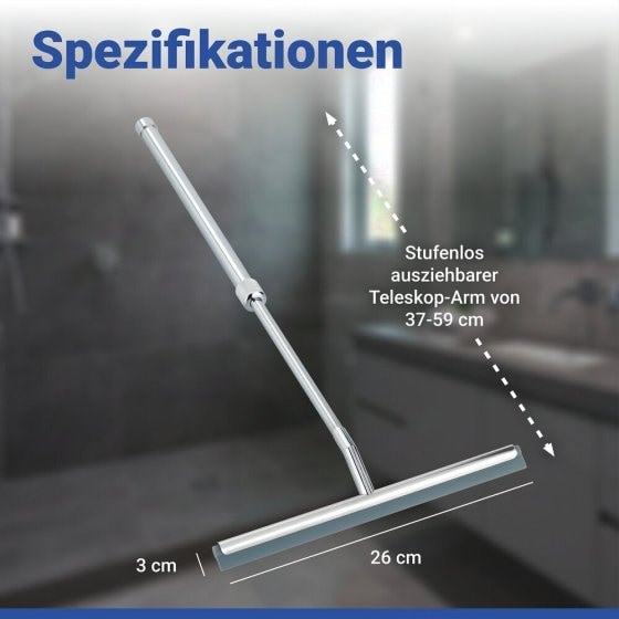 Teleskop Badezimmerwischer, Duschabzieher 