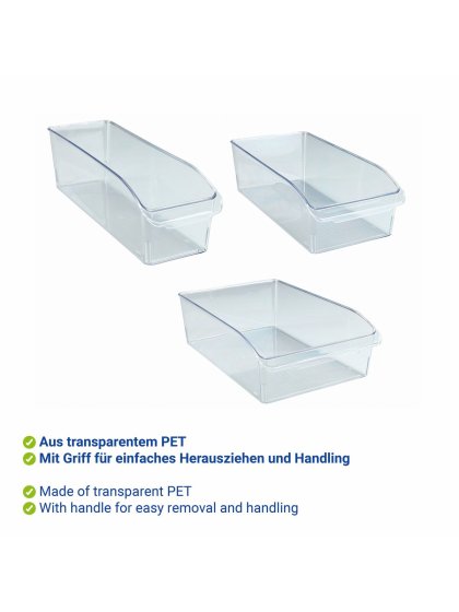 Kühlschrank-Organizer Set, 3-teilig, Aufbewahrungsboxen für Kühl- und Vorratsschrank 