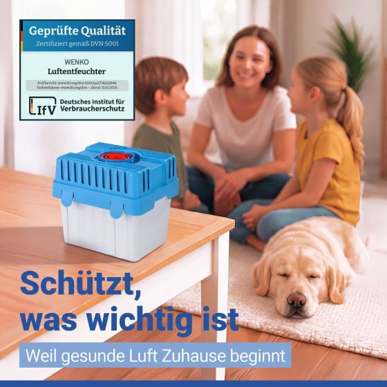 Luftentfeuchter 5 kg Grau, inkl. 1 Nachfüller, für Räume bis 250 m³ 