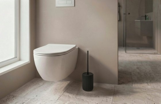 Keramik WC-Garnitur Mod. Belluno Schwarz, mit Soft-Touch Oberfläche 