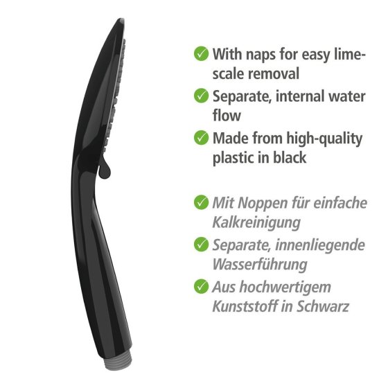 Brauseset Mod. Young Schwarz, Länge Stange: 66 cm 