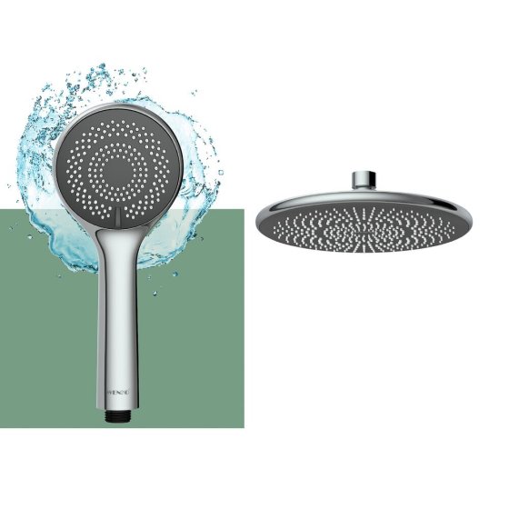 Duschsystem Watersaving Chrom, bis zu 40 % Wasserersparnis 