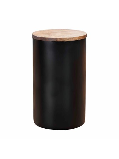 Vorratsdose Mod. Mio Schwarz 1,4 L, Vorratsbehälter aus Borosilikatglas mit Deckel 