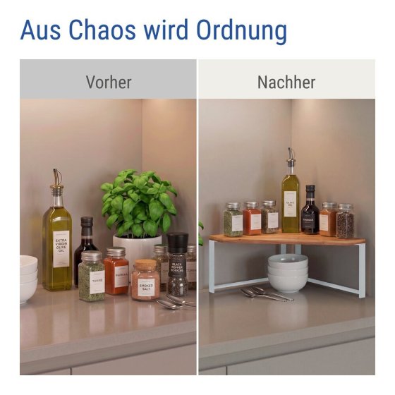 Küchen-Eckregal Mod. Louisa, 1 Ablage 