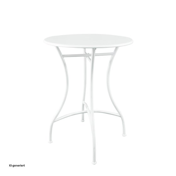 Bistro Sitzgruppe Metall Creme Tisch mit 2 Stühlen Balkon Set Gartenmöbel 
