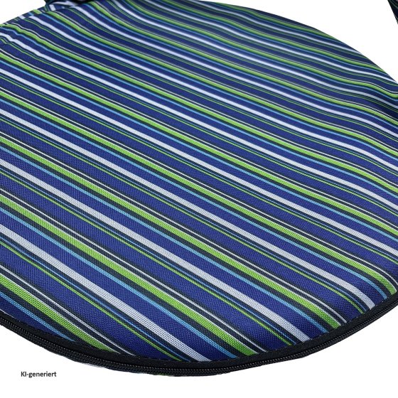 Bodensessel Rund Gestreift Blau Grün Verstellbar Indoor Outdoor bis 150 kg 