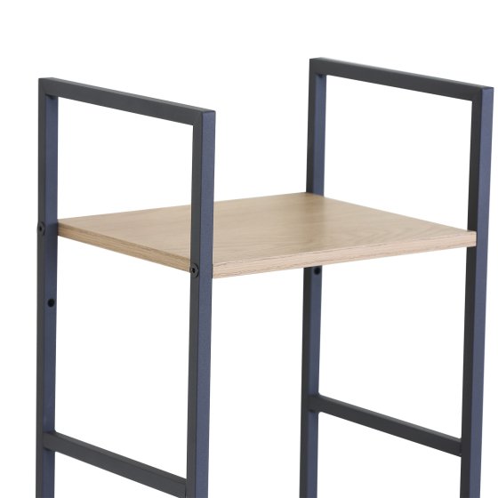 Schmales Standregal mit 4 Ablagen aus Stahl und MDF 