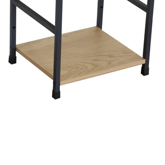Schmale Regalablage mit Stahlgestell und MDF-Böden in Artisaneiche 