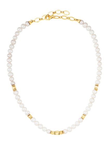 Kette 925/- Sterling Silber vergoldet  Perlen 