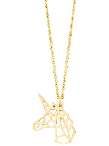Anhänger mit Kette 925/- Sterling Silber vergoldet  Einhorn 