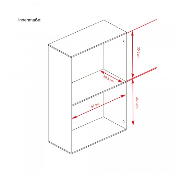 Kommode Nina mit 2 Regalfächern 