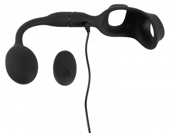 Analplug mit Hoden-/Penisring Cock Ring with RC Butt Plug 