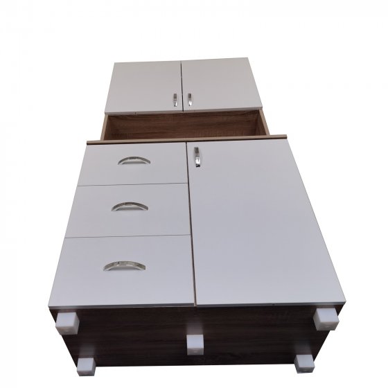 Küchenschrank Weiß/Sonoma Blanca 