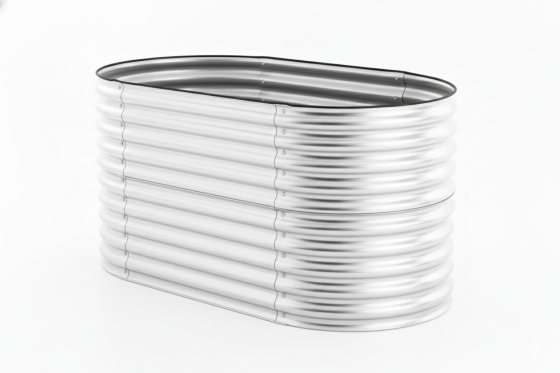Hochbeet Stahl Oval S 160 x 80 x 80 Silber 