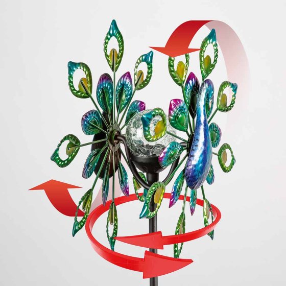 Solar-LED-Windrad „Pfau” 