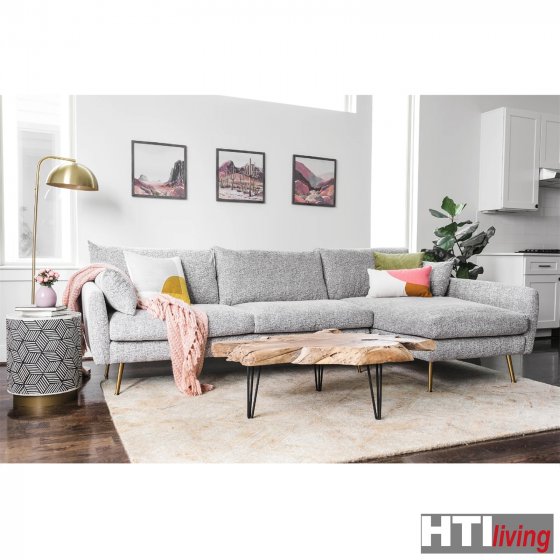 Ecksofa Antonius Webstoff Grau rechts