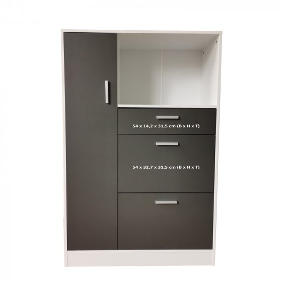 Küchenschrank Weiß-Grau Blanca L