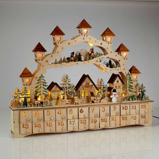 Großer Adventskalender-Schwibbogen