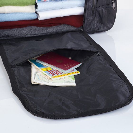 Echtleder-Reisetasche mit seitlicher Öffnung 