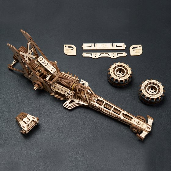 Holzmodell Dragster-Rennwagen 