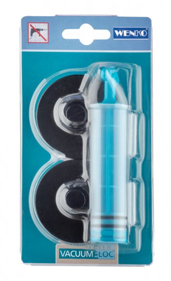 Eckregal 2 Etagen Mod. Classic Plus Black mit Vacuum-Loc® Adapter, Befestigen ohne bohren 